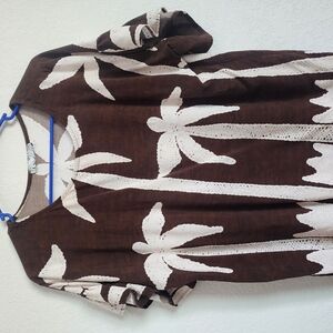 Brown and White Palm Tree Dress